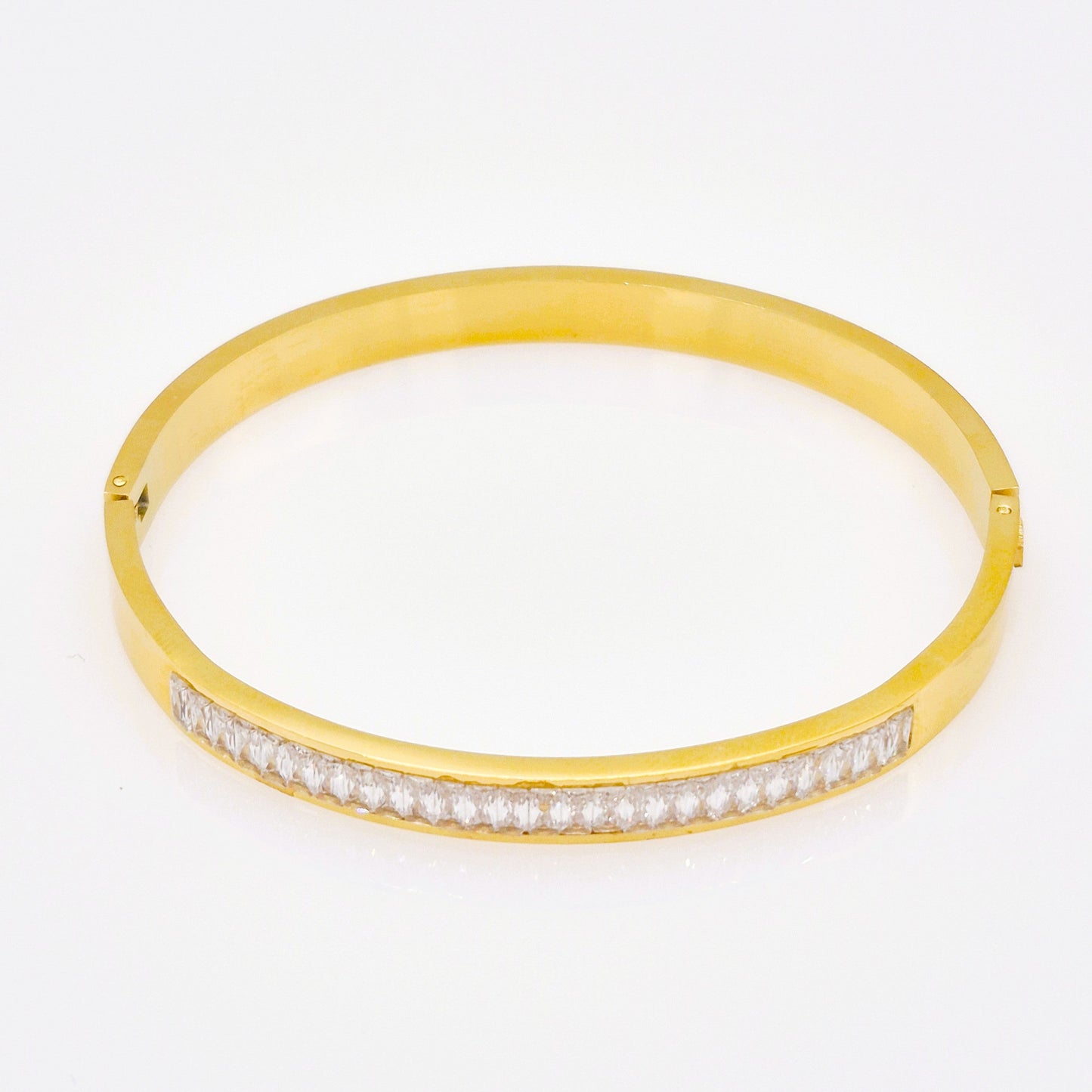 Pulsera Línea de Brillo Dorada Gruesa