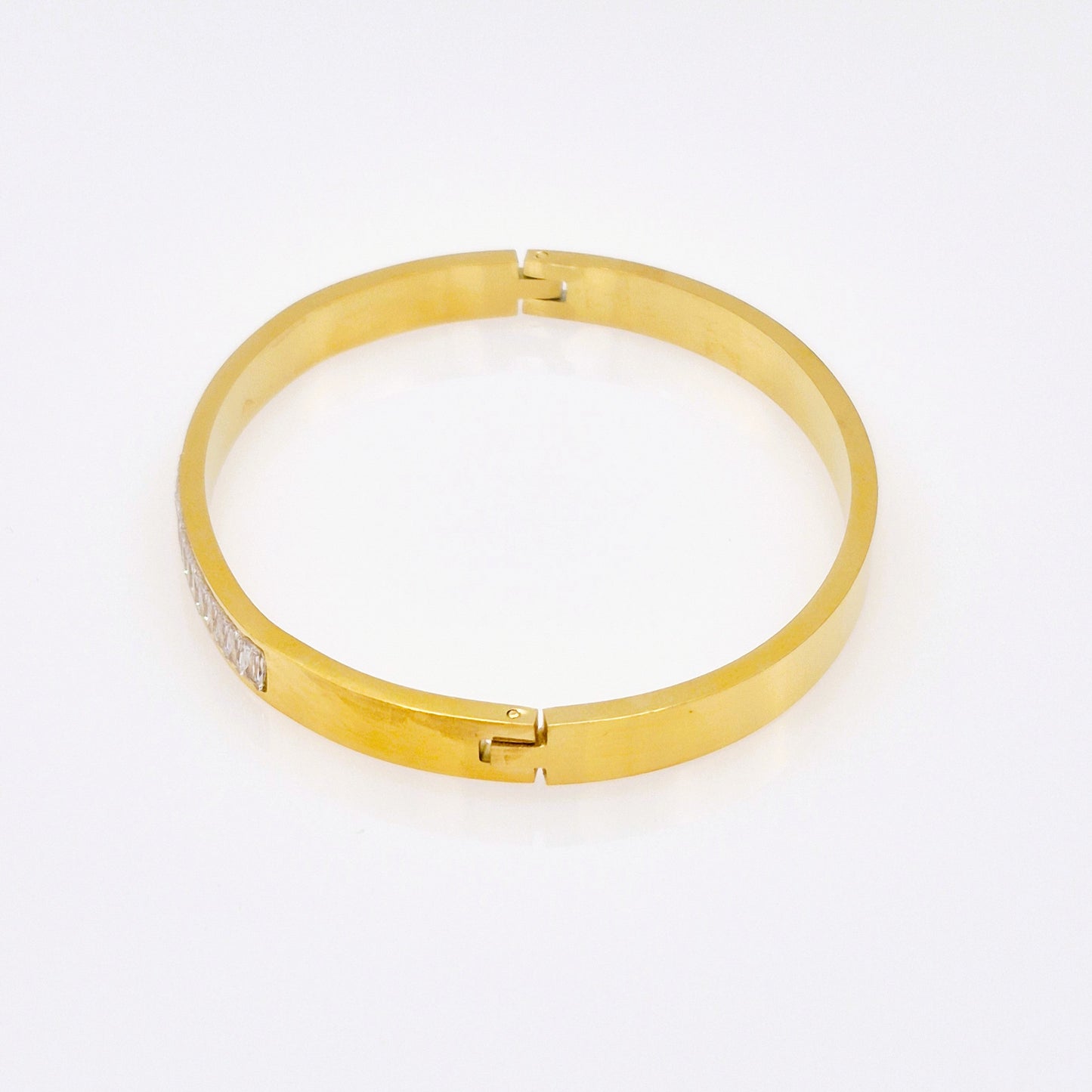 Pulsera Línea de Brillo Dorada Gruesa