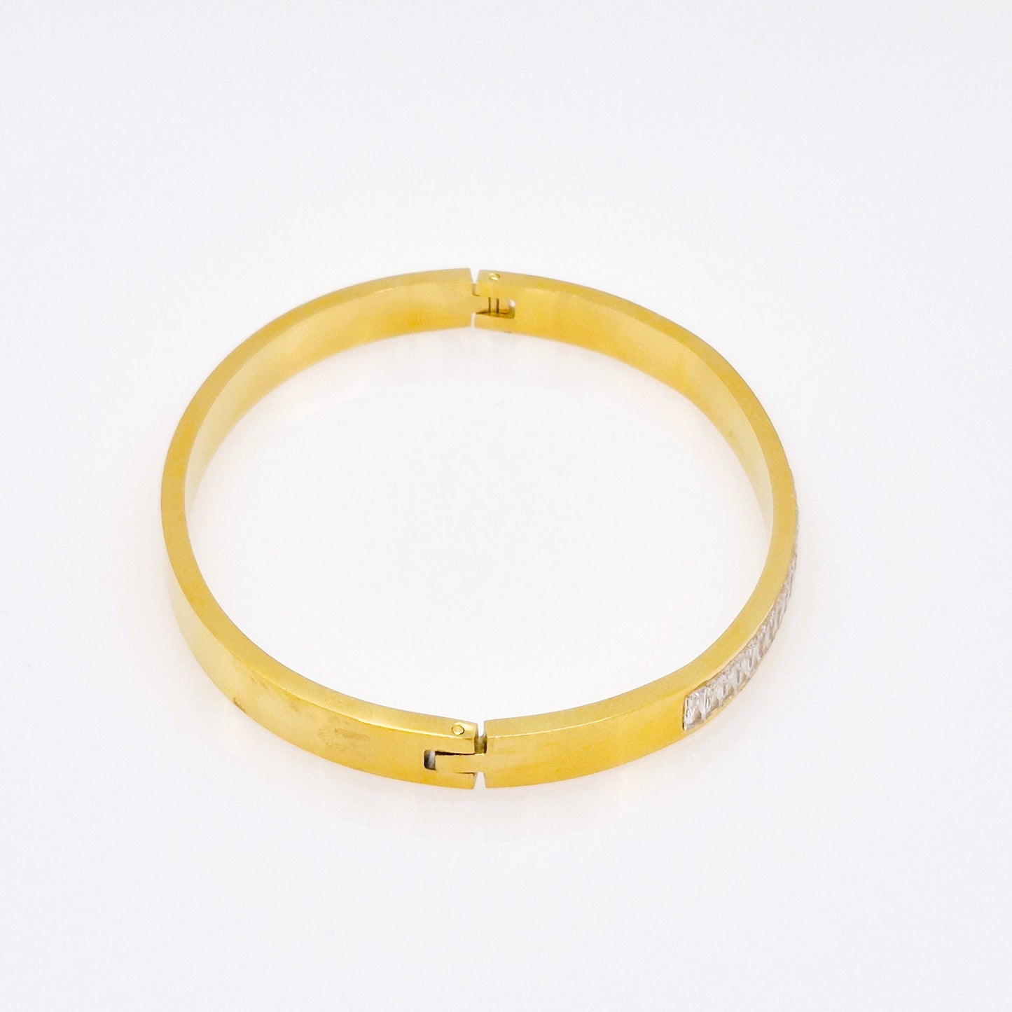 Pulsera Línea de Brillo Dorada Gruesa