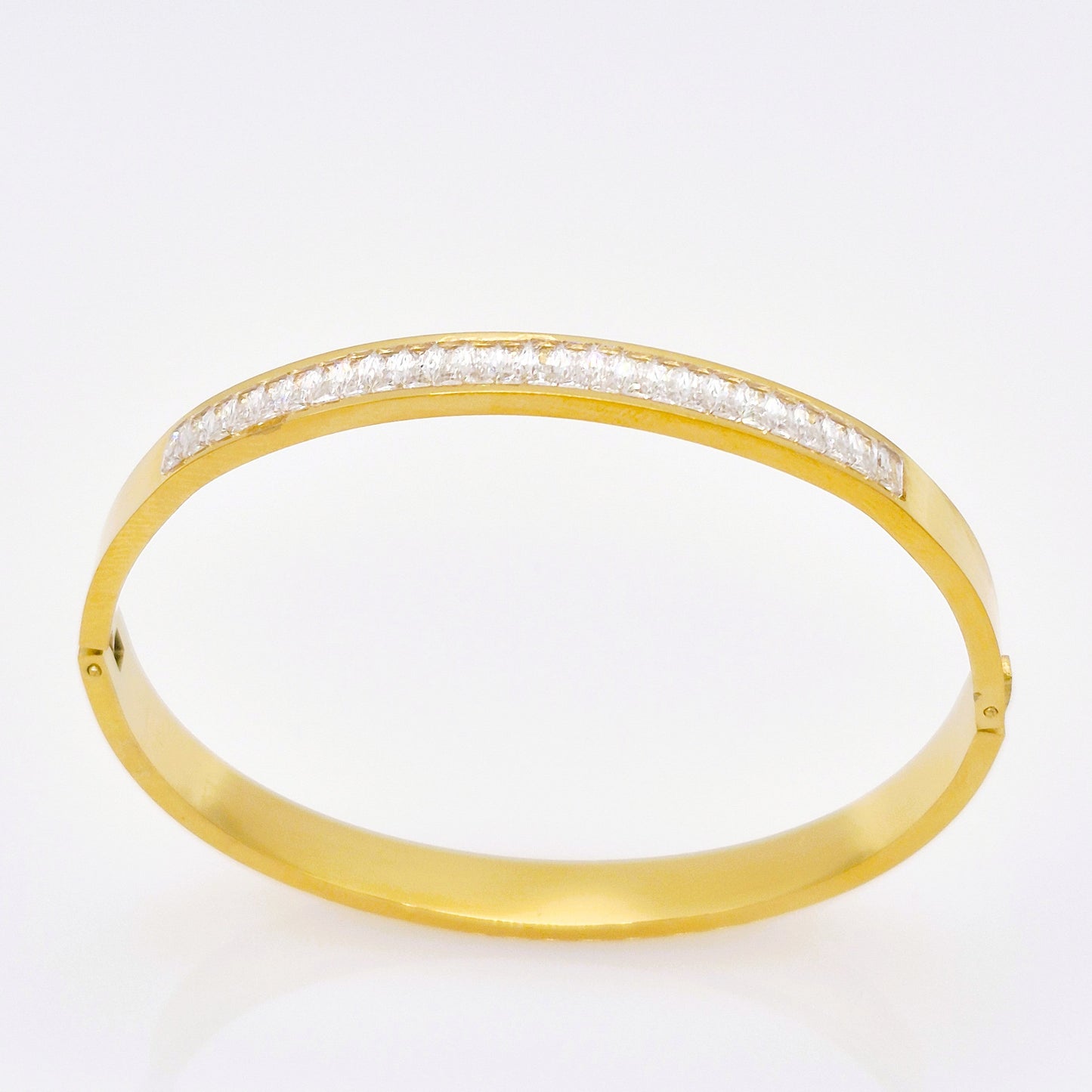 Pulsera Línea de Brillo Dorada Gruesa