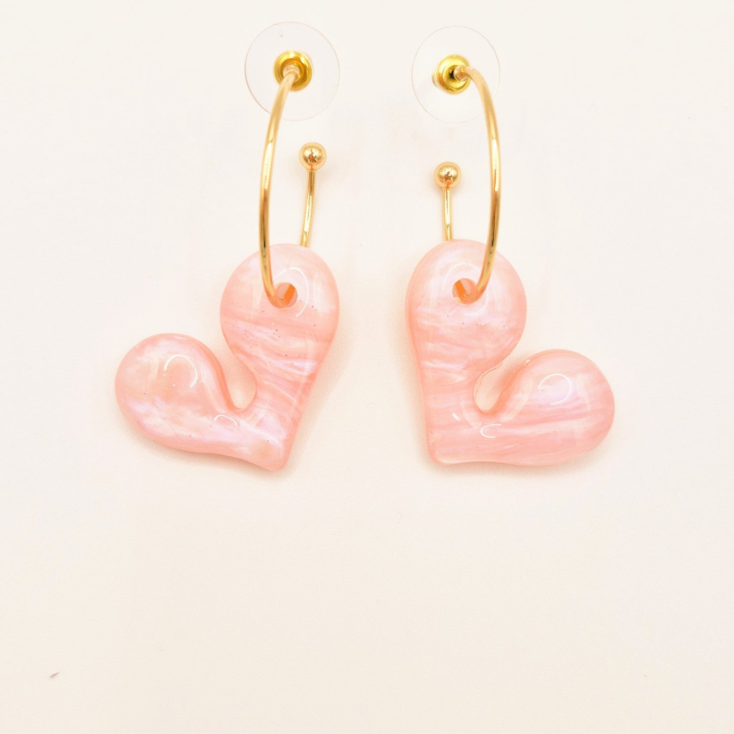 Pendientes Corazón Rosa