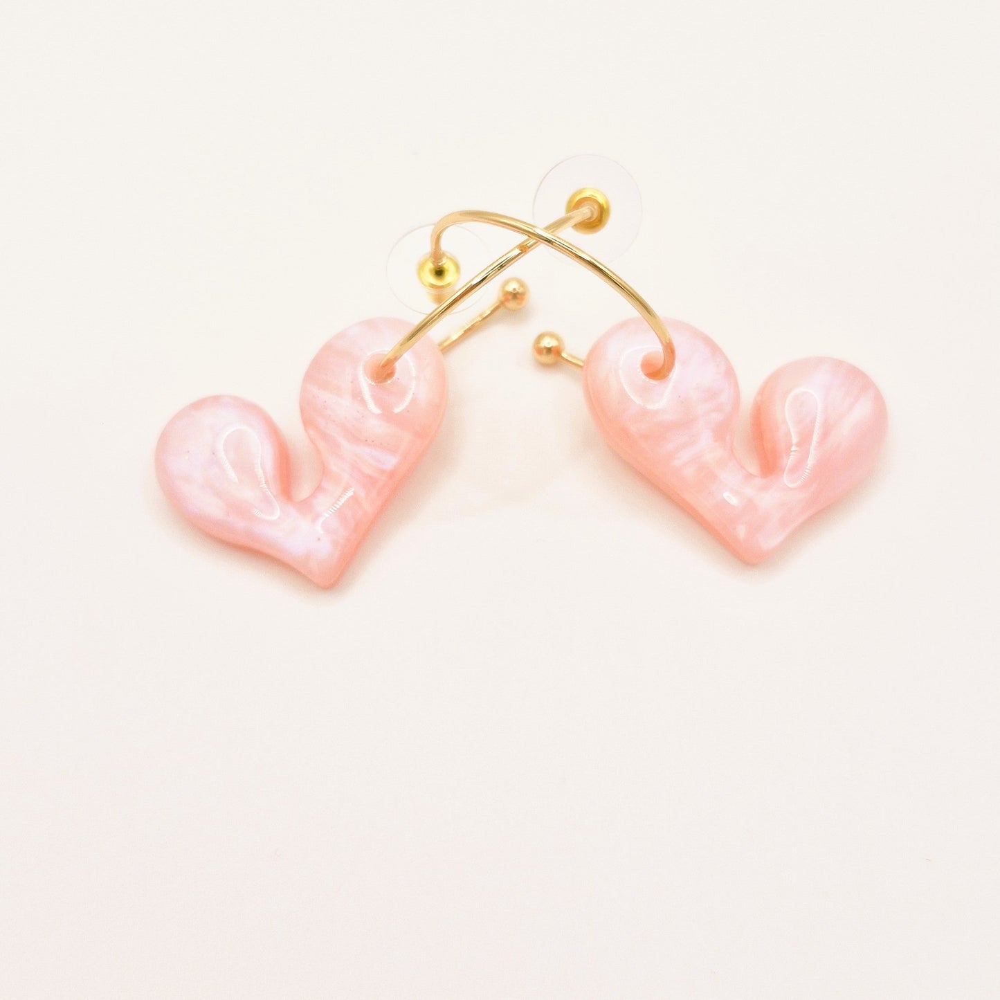 Pendientes Corazón Rosa