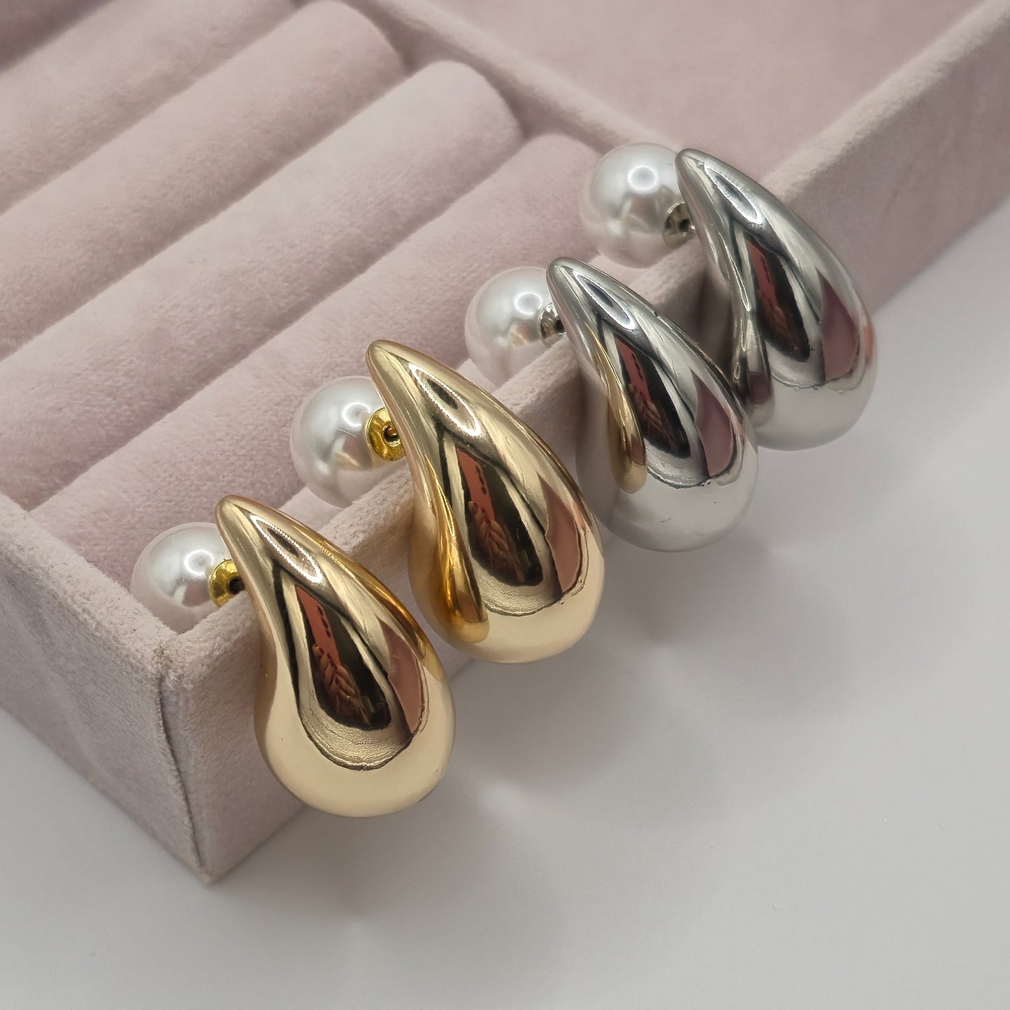 Pendientes Gota Perla - Oro