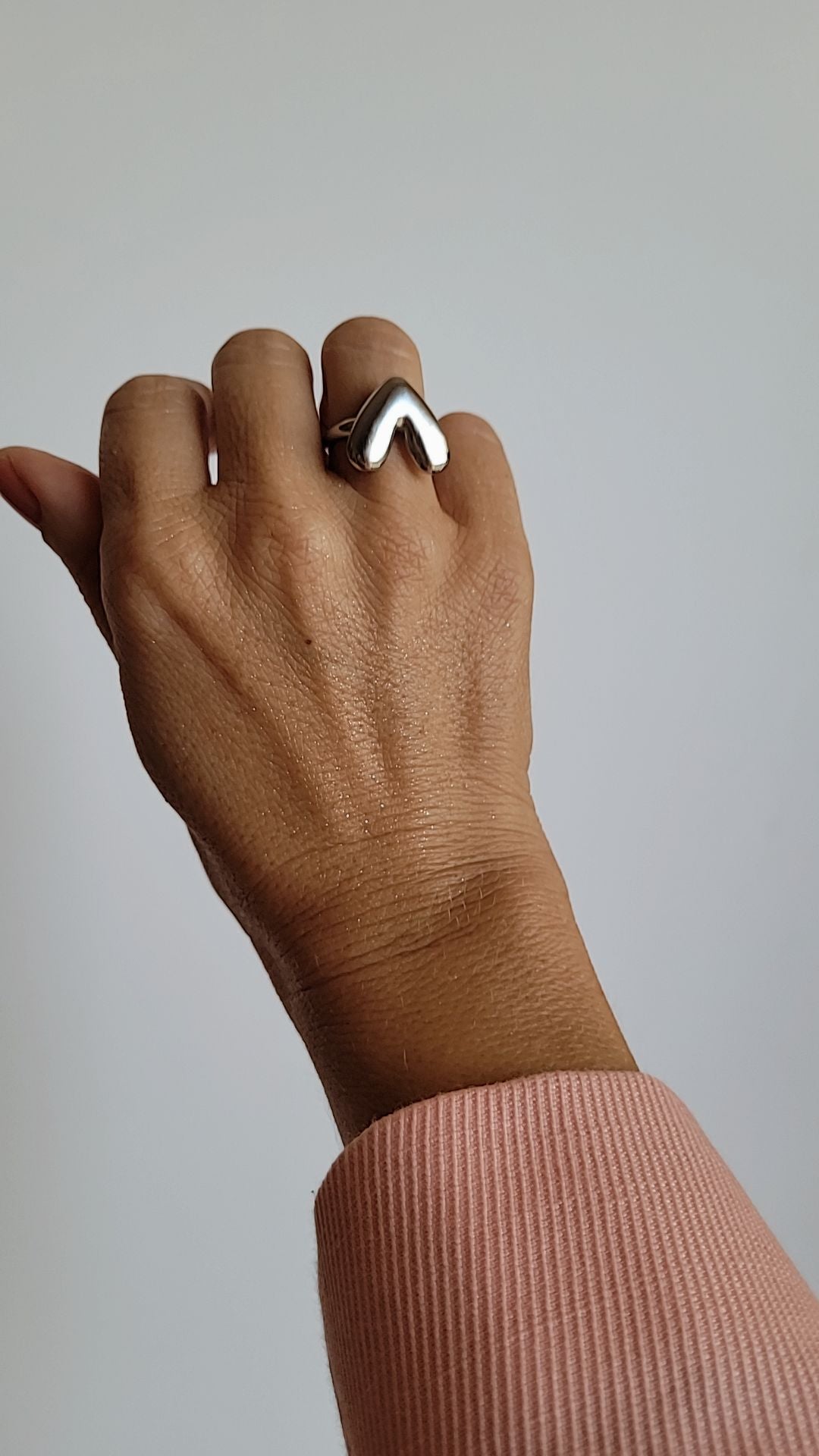 Anillo Corazón Valiente Plateado