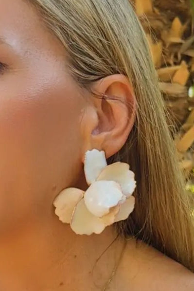 Pendientes Amapola Flamenca Blanca