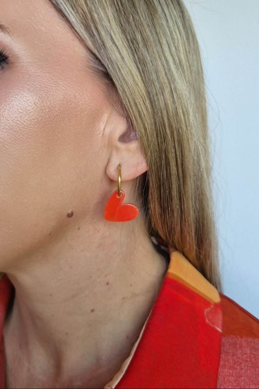 Pendientes Corazón Naranja