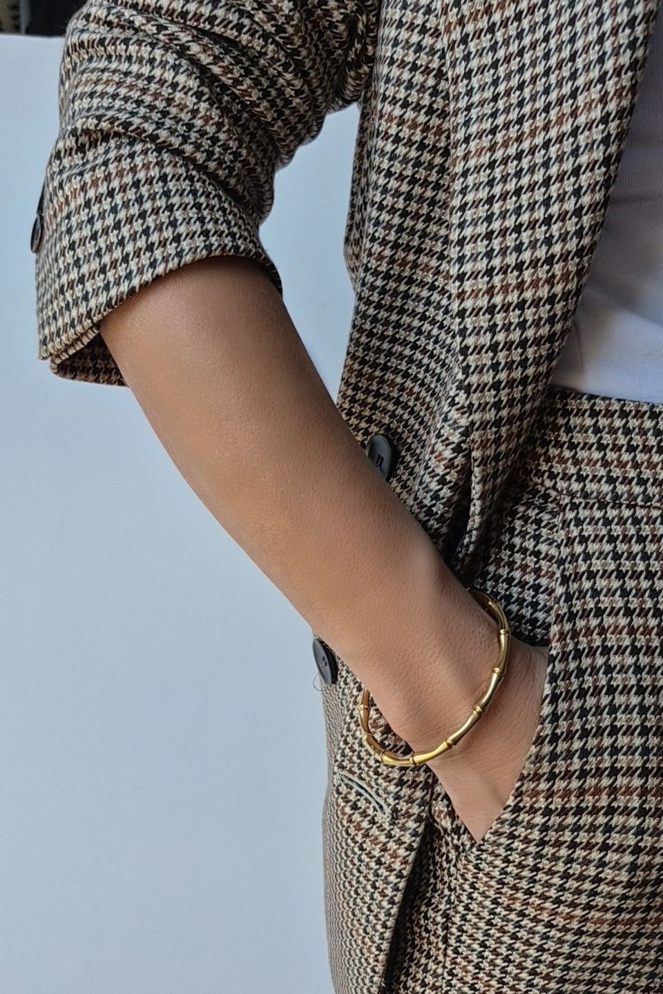 Brazalete Dorado estilo Bambú