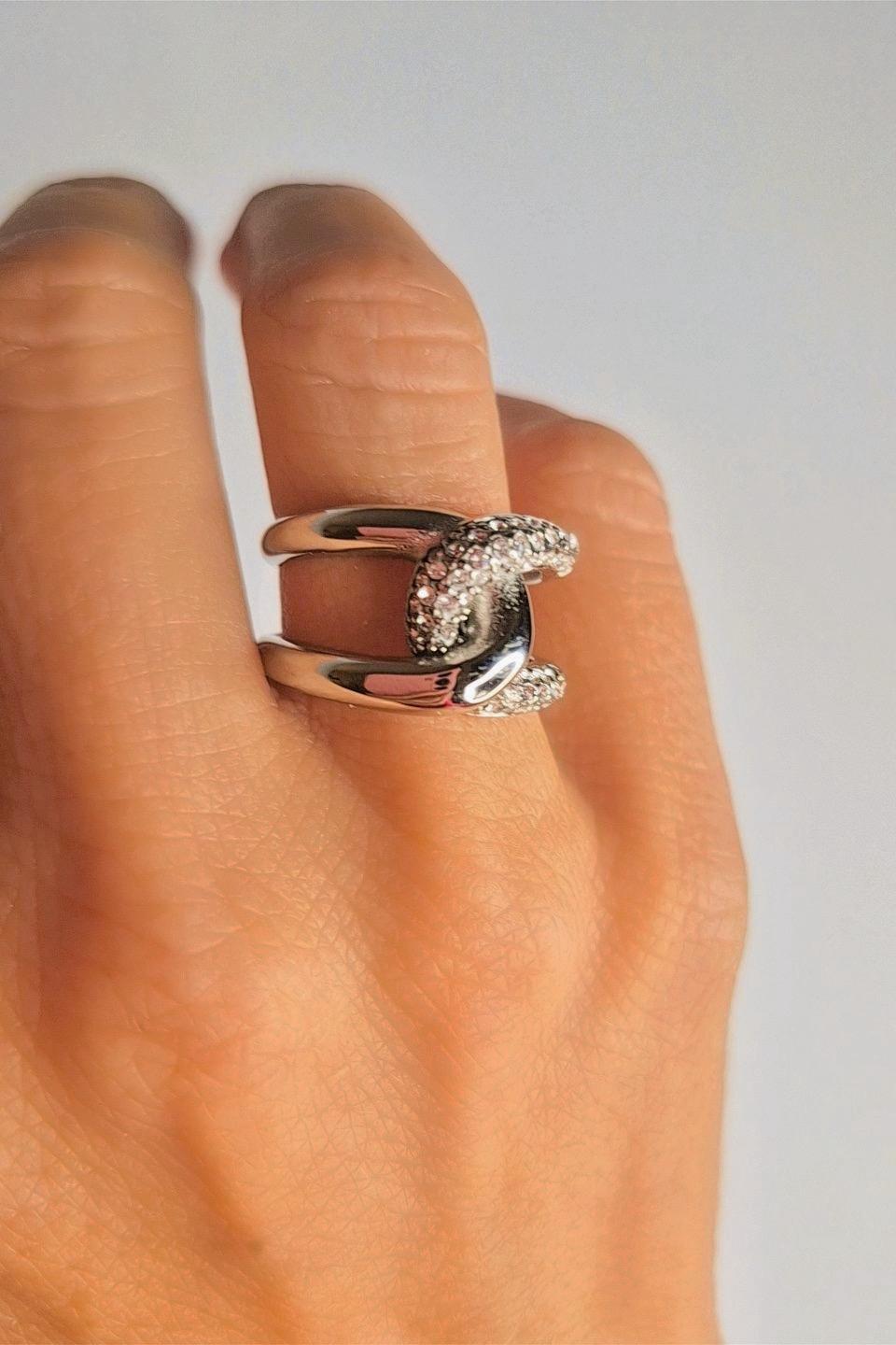 Anillo Doble Destello Plata