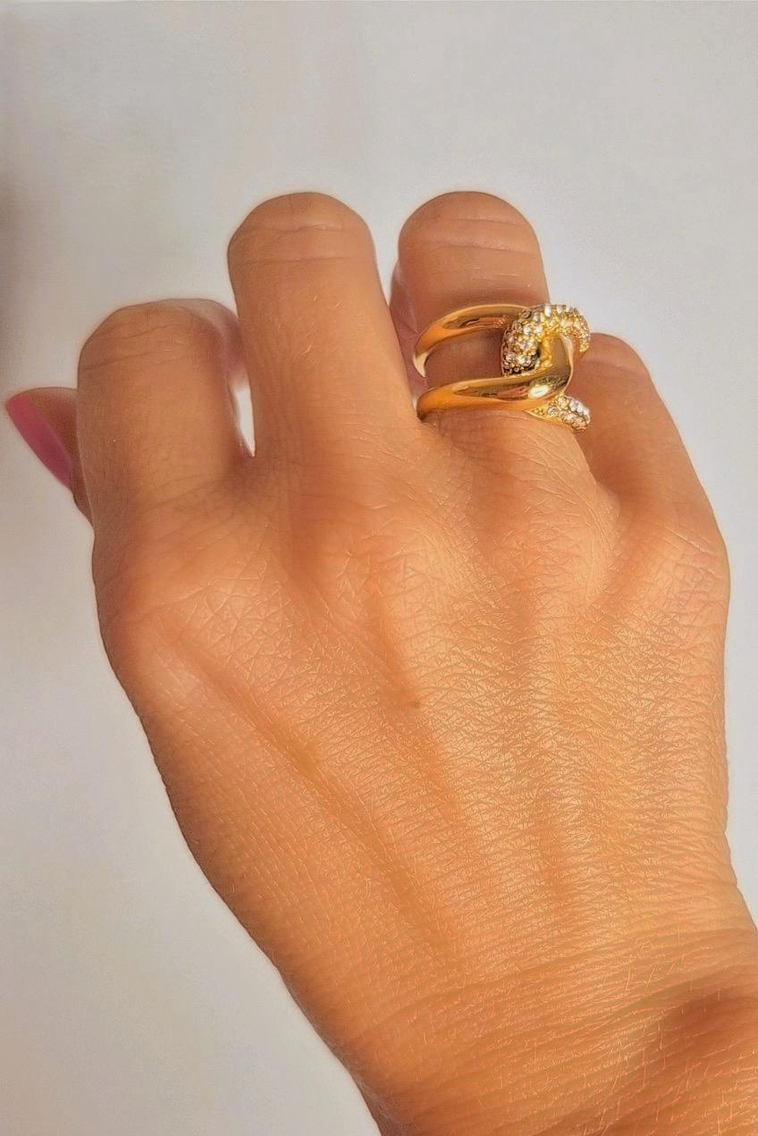 Anillo Doble Destello Oro