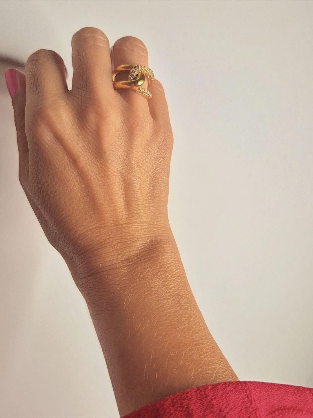 Anillo Doble Destello Oro