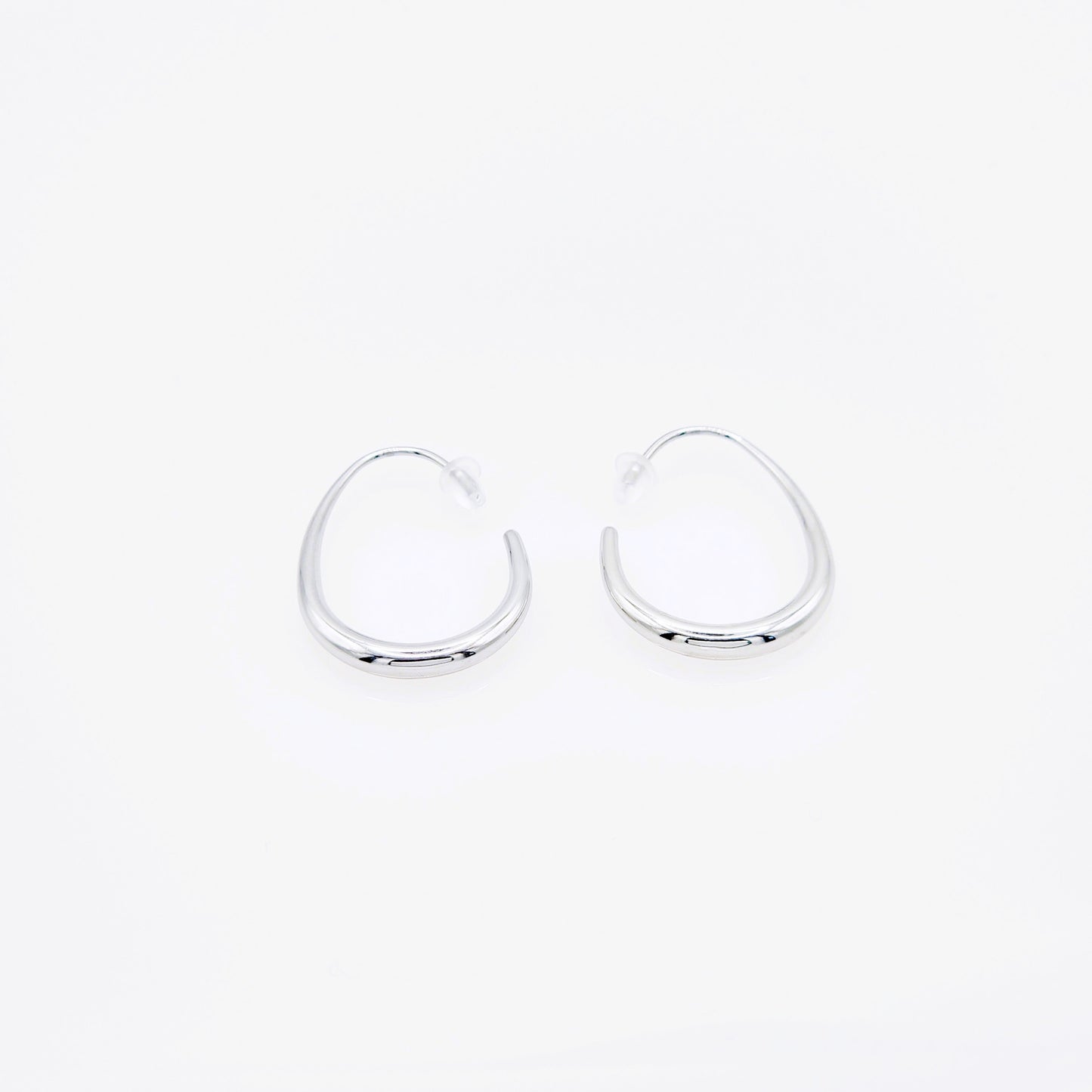 Pendiente Aros Luna Plateados