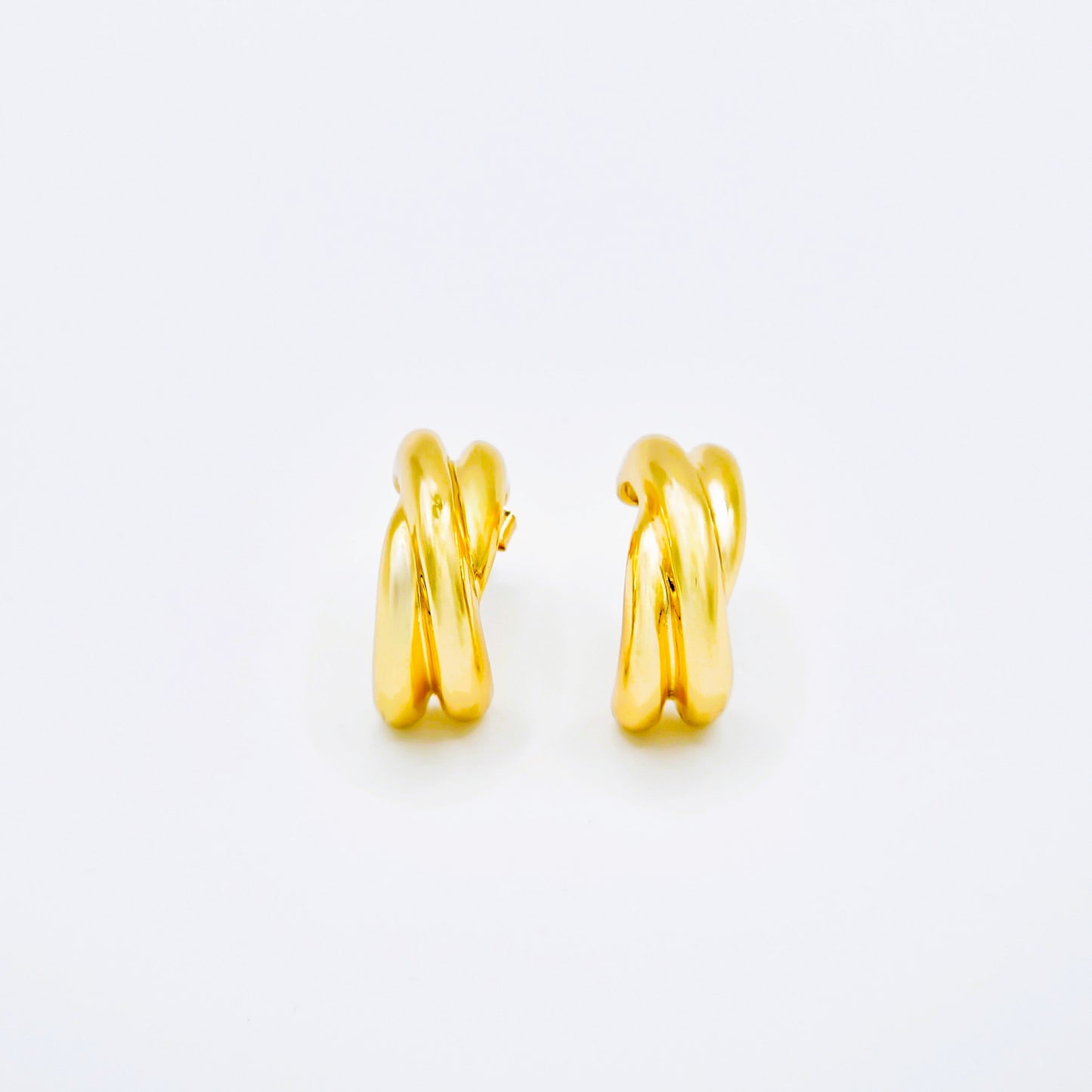 Pendientes Aros Trenza Dorada