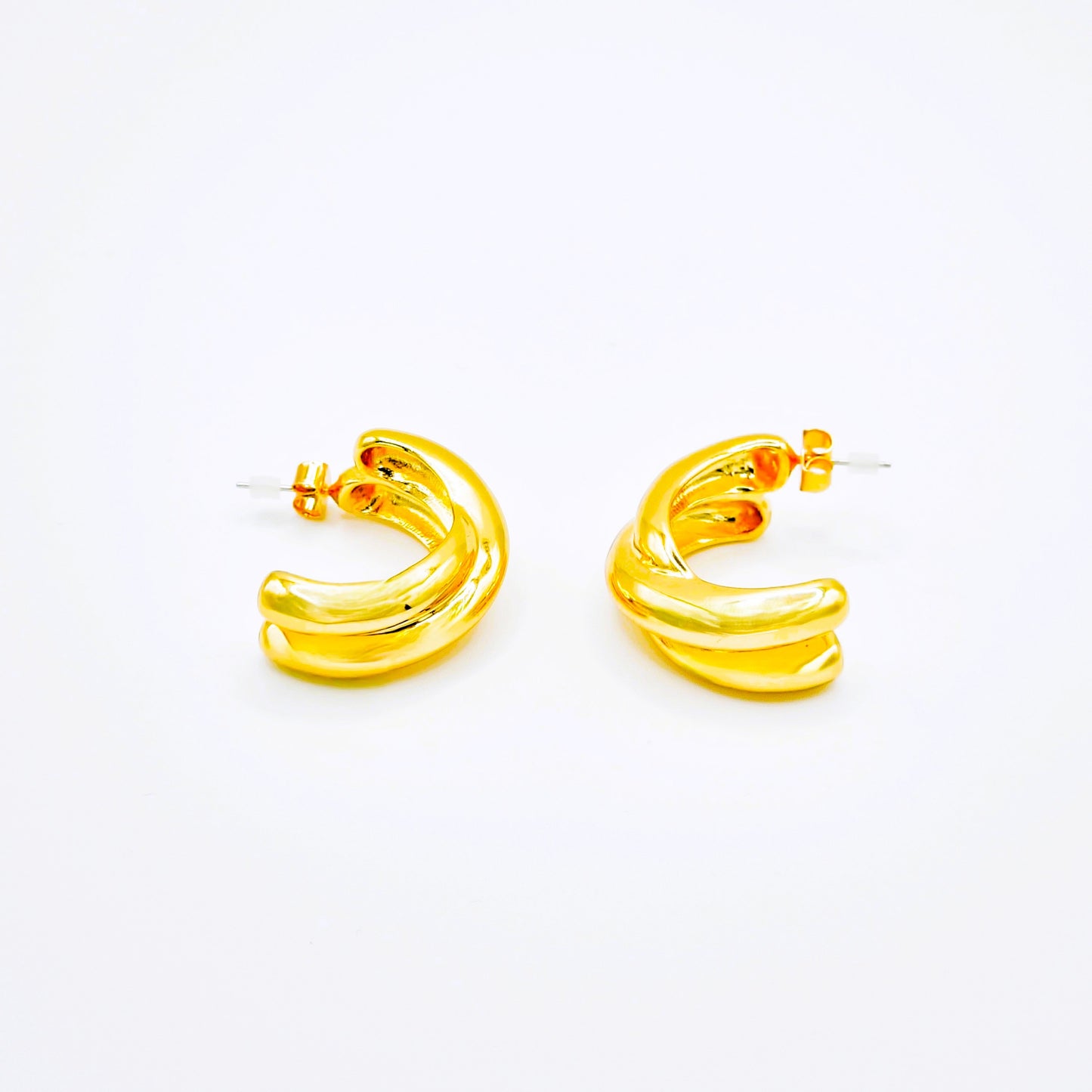 Pendientes Aros Trenza Dorada