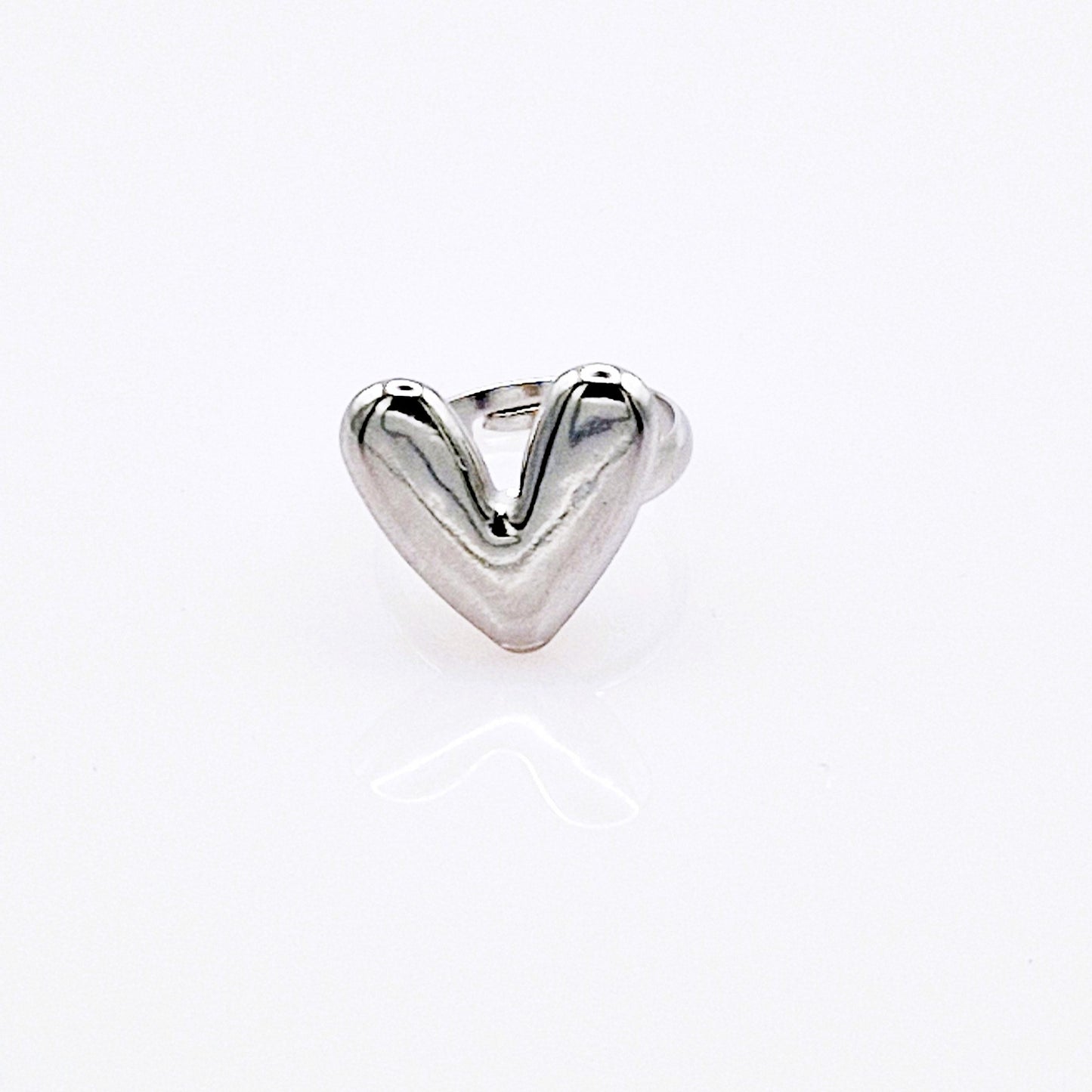 Anillo Corazón Valiente Plateado