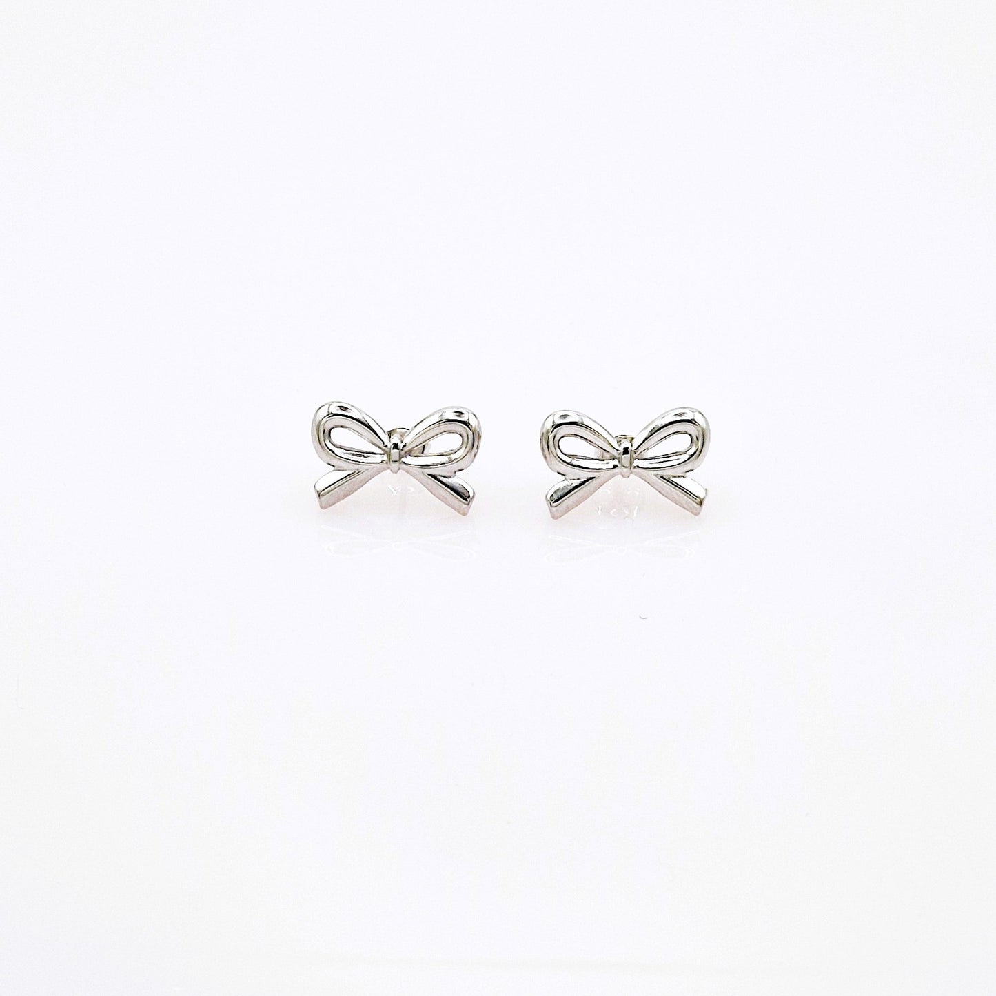 Pendientes Lazo Plateado