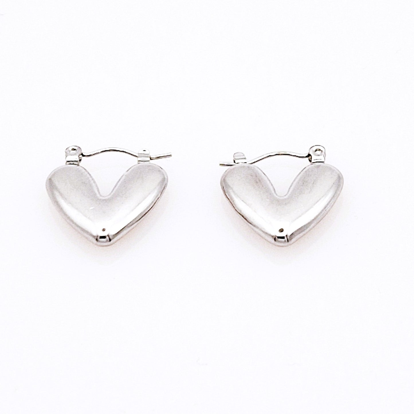 Pendientes Corazón Valiente Plateados