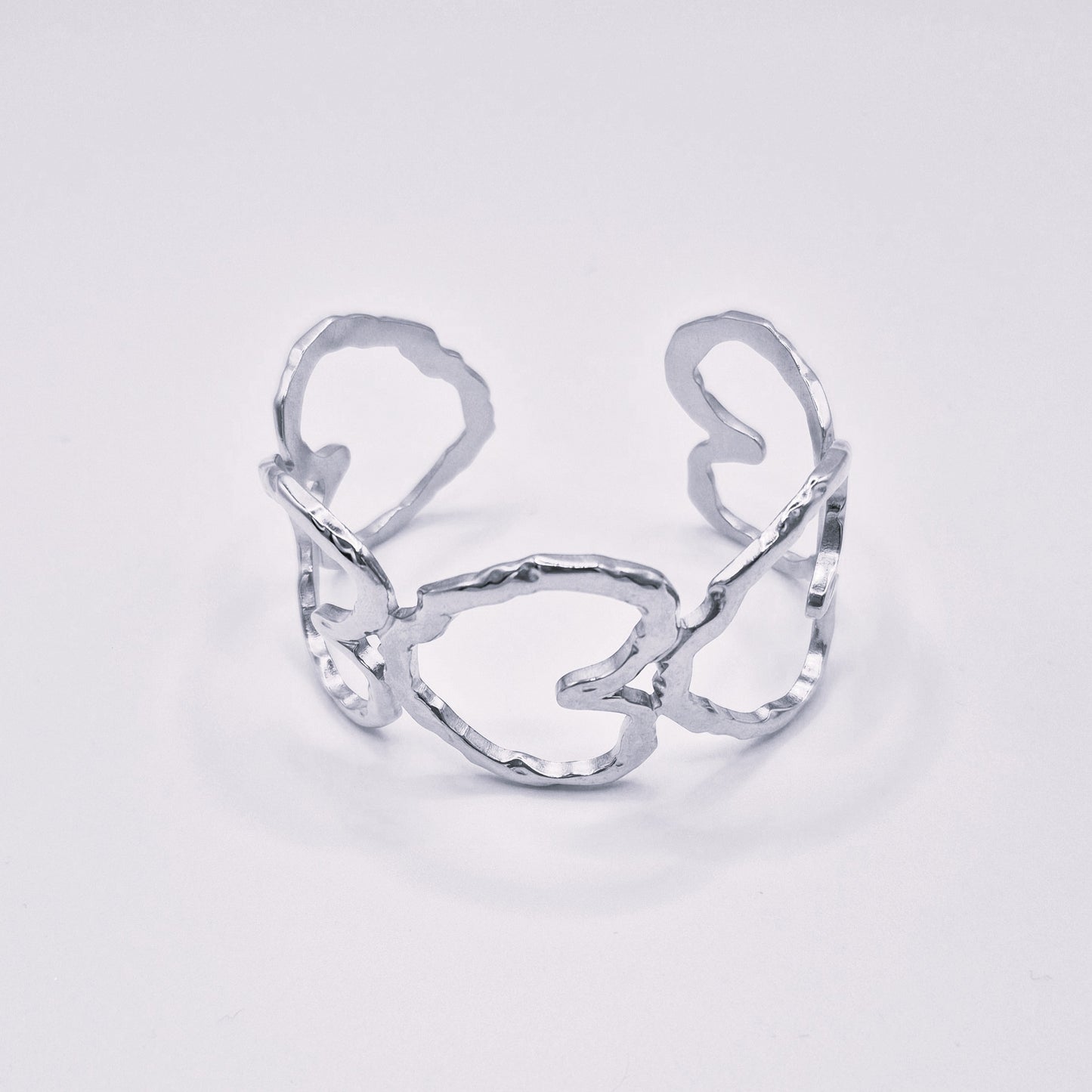 Brazalete Corazones Plateados