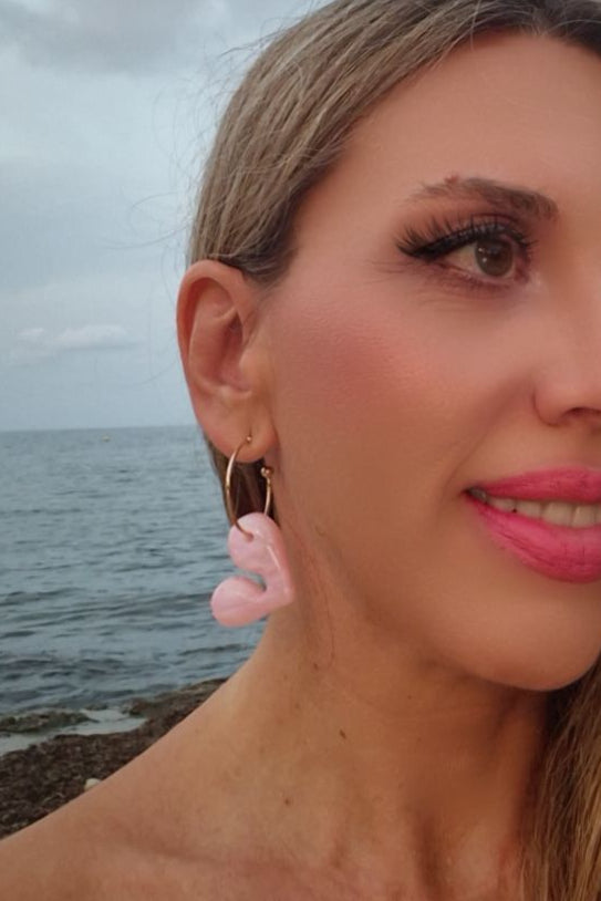 Pendientes Corazón Rosa