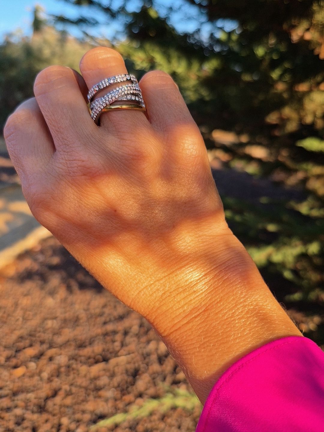 Anillo Oro Plata Trenzado