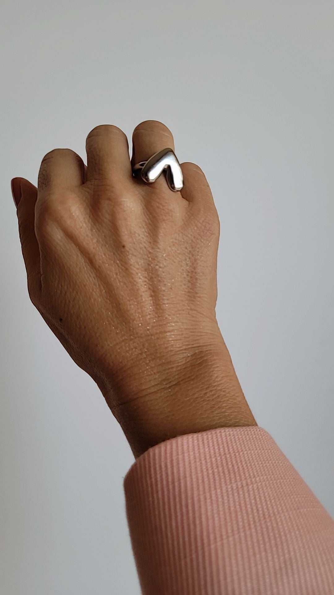 Anillo Corazón Valiente Plateado