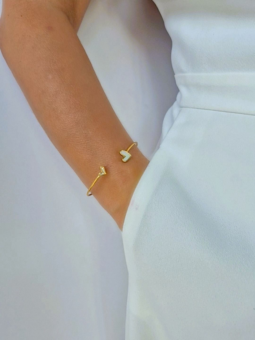 Pulsera corazon blanco