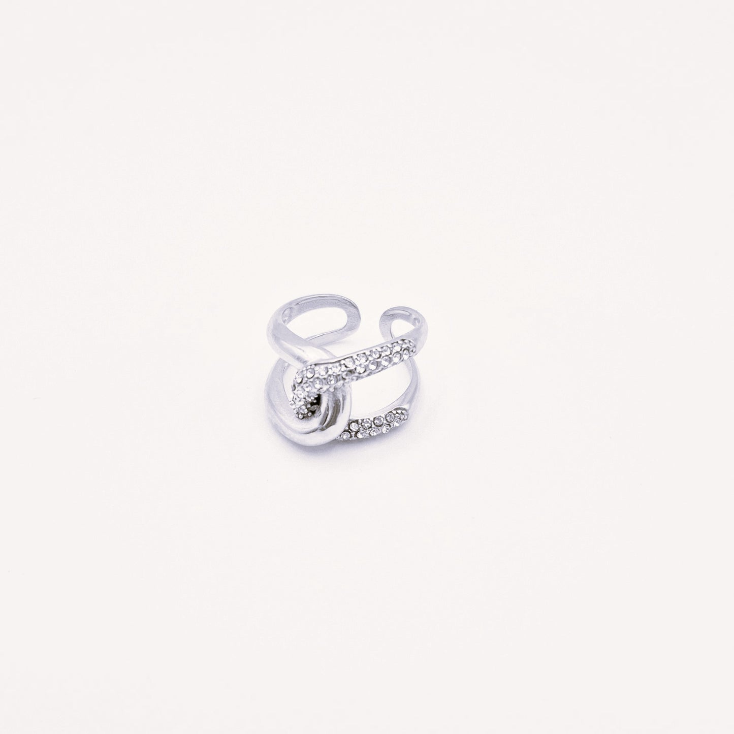 Anillo Doble Destello Plata