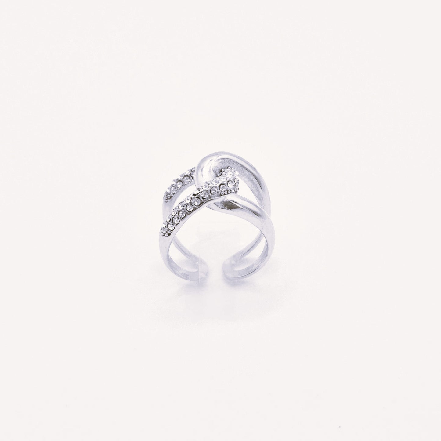 Anillo Doble Destello Plata