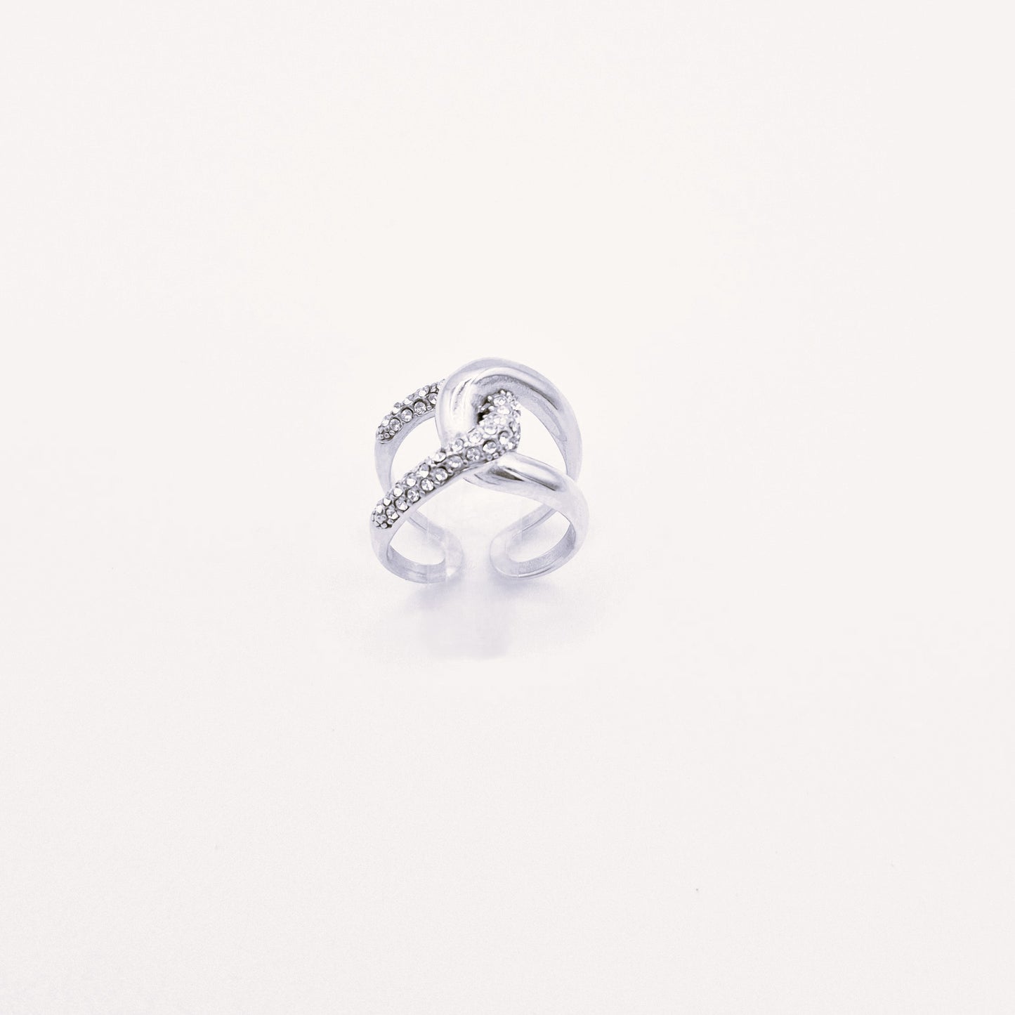 Anillo Doble Destello Plata