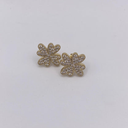 Pendientes Trébol Circonitas Dorado