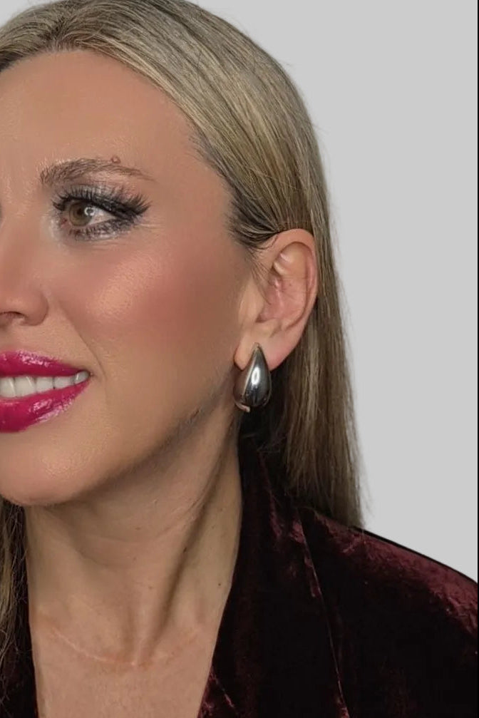 Pendientes Gota Perla - Plata