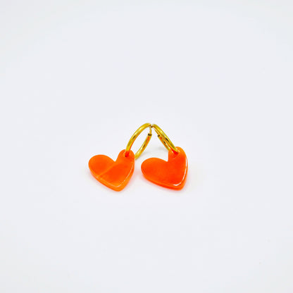 Pendientes Corazón Naranja