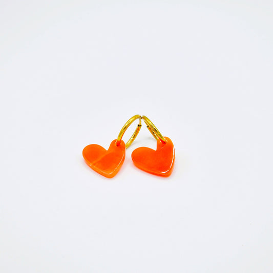 Pendientes Corazón Naranja