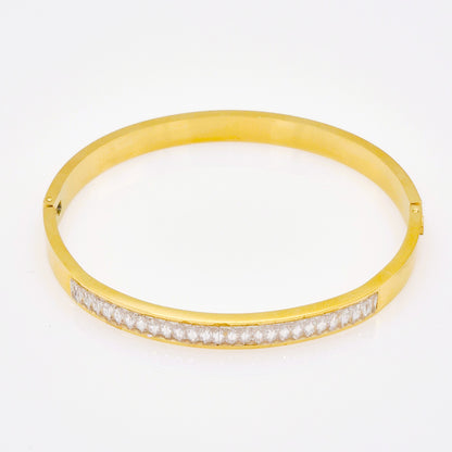 Pulsera Línea de Brillo Dorada Gruesa