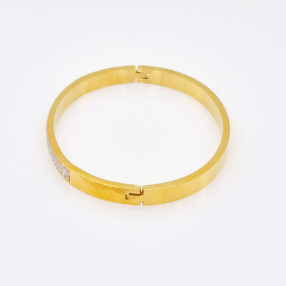 Pulsera Línea de Brillo Dorada Gruesa
