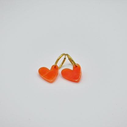 Pendientes Corazón Naranja