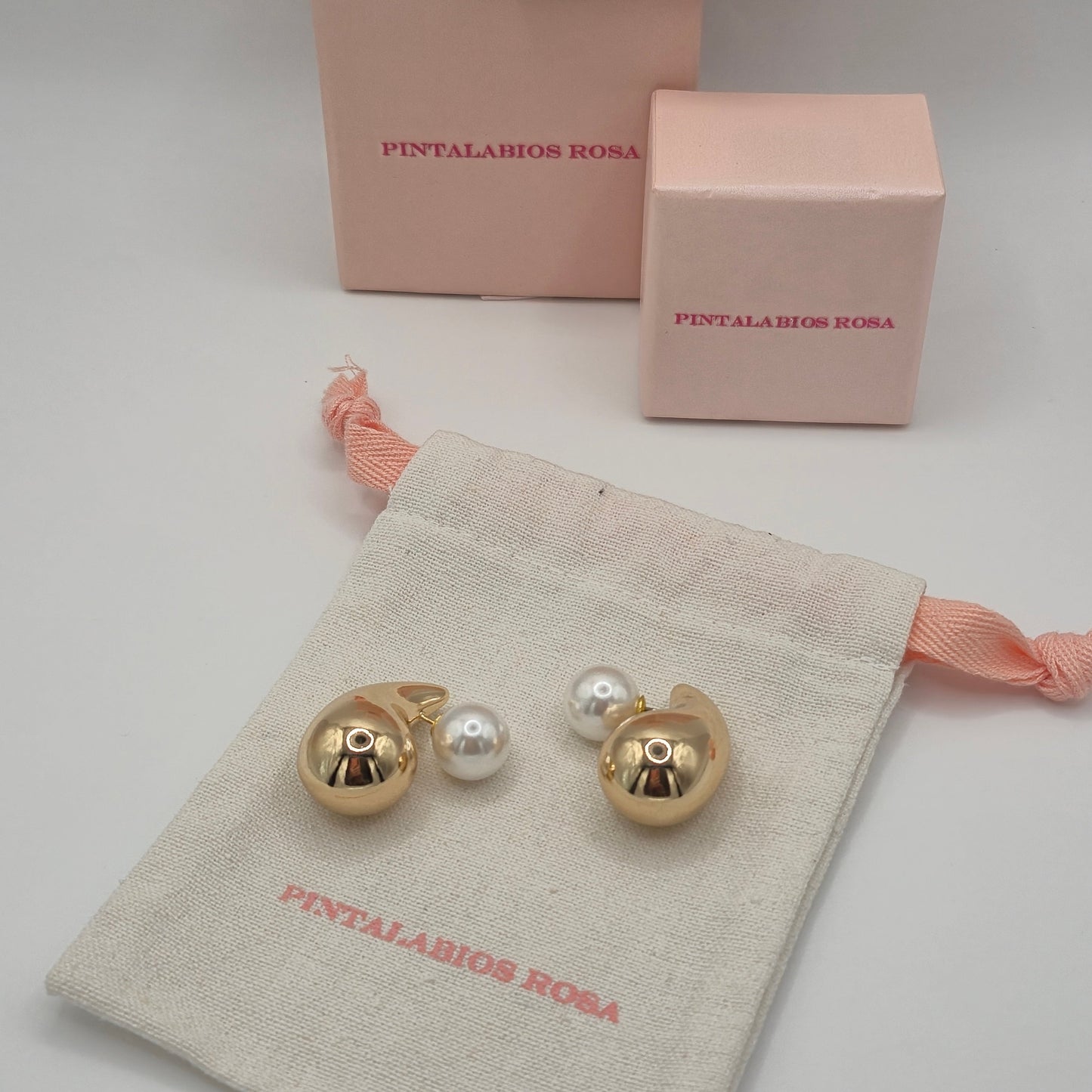 Pendientes Gota Perla - Oro