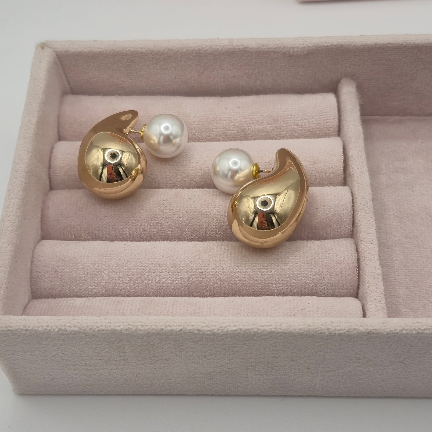 Pendientes Gota Perla - Oro