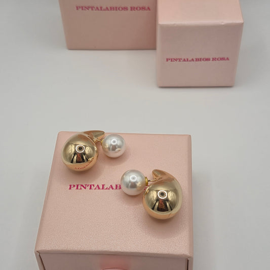 Pendientes Gota Perla - Oro