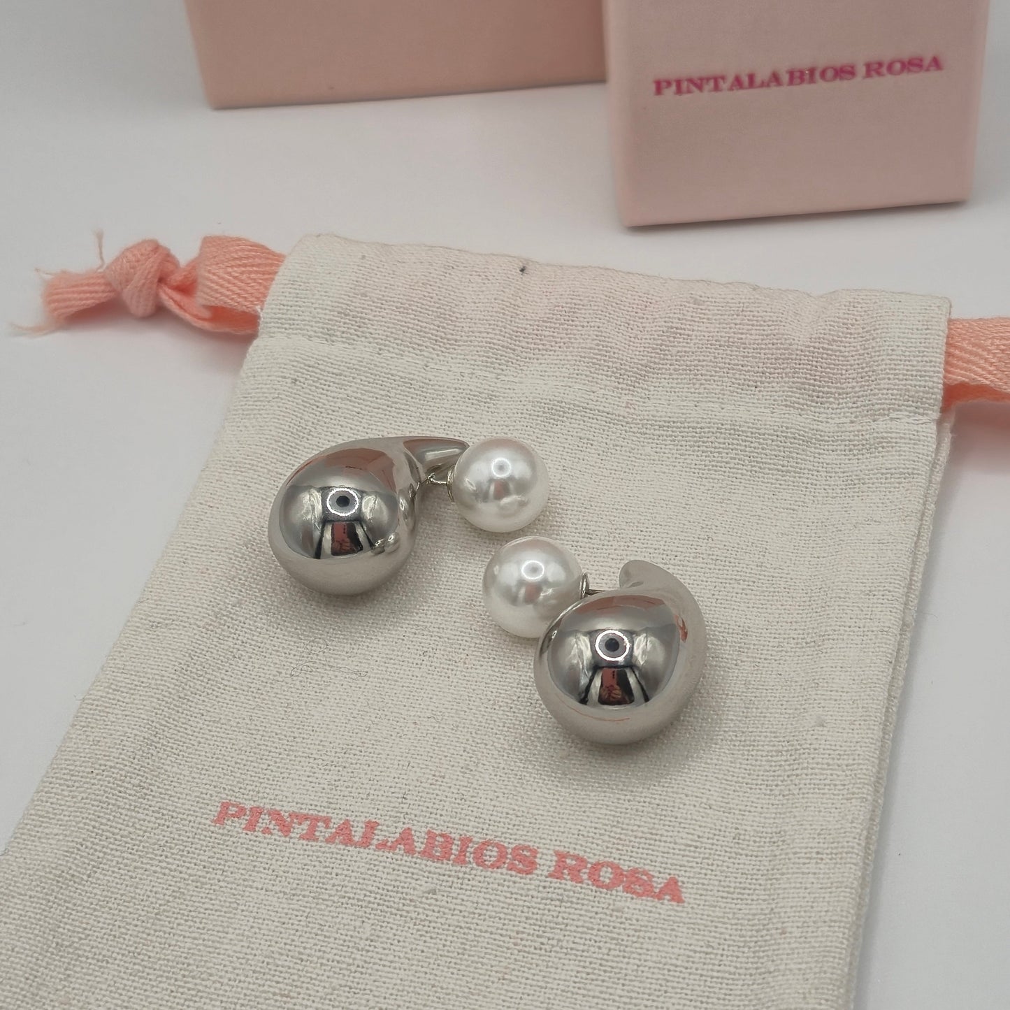 Pendientes Gota Perla - Plata