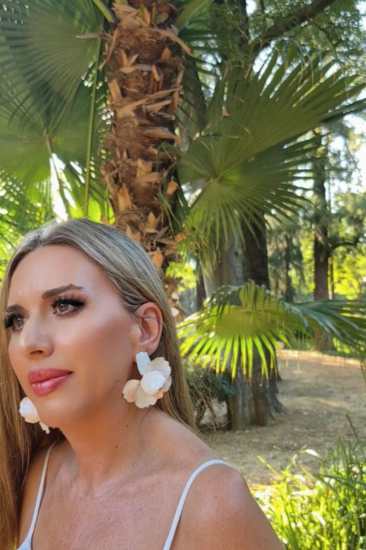 Pendientes Amapola Flamenca Blanca