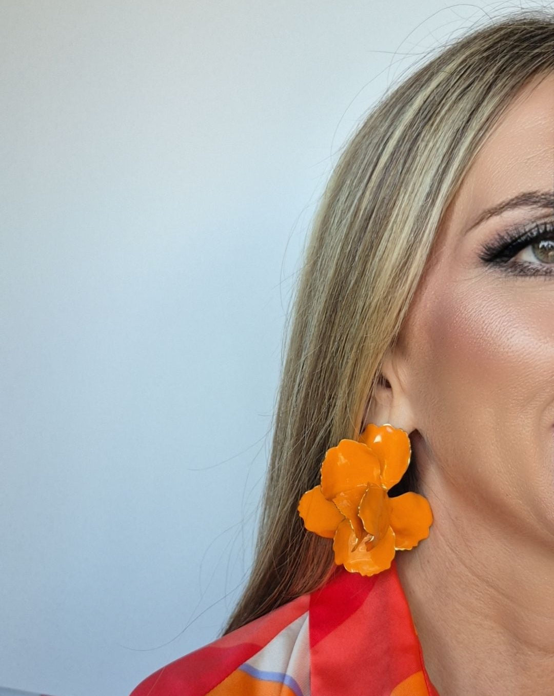 Pendientes Amapola Flamenca Naranjas