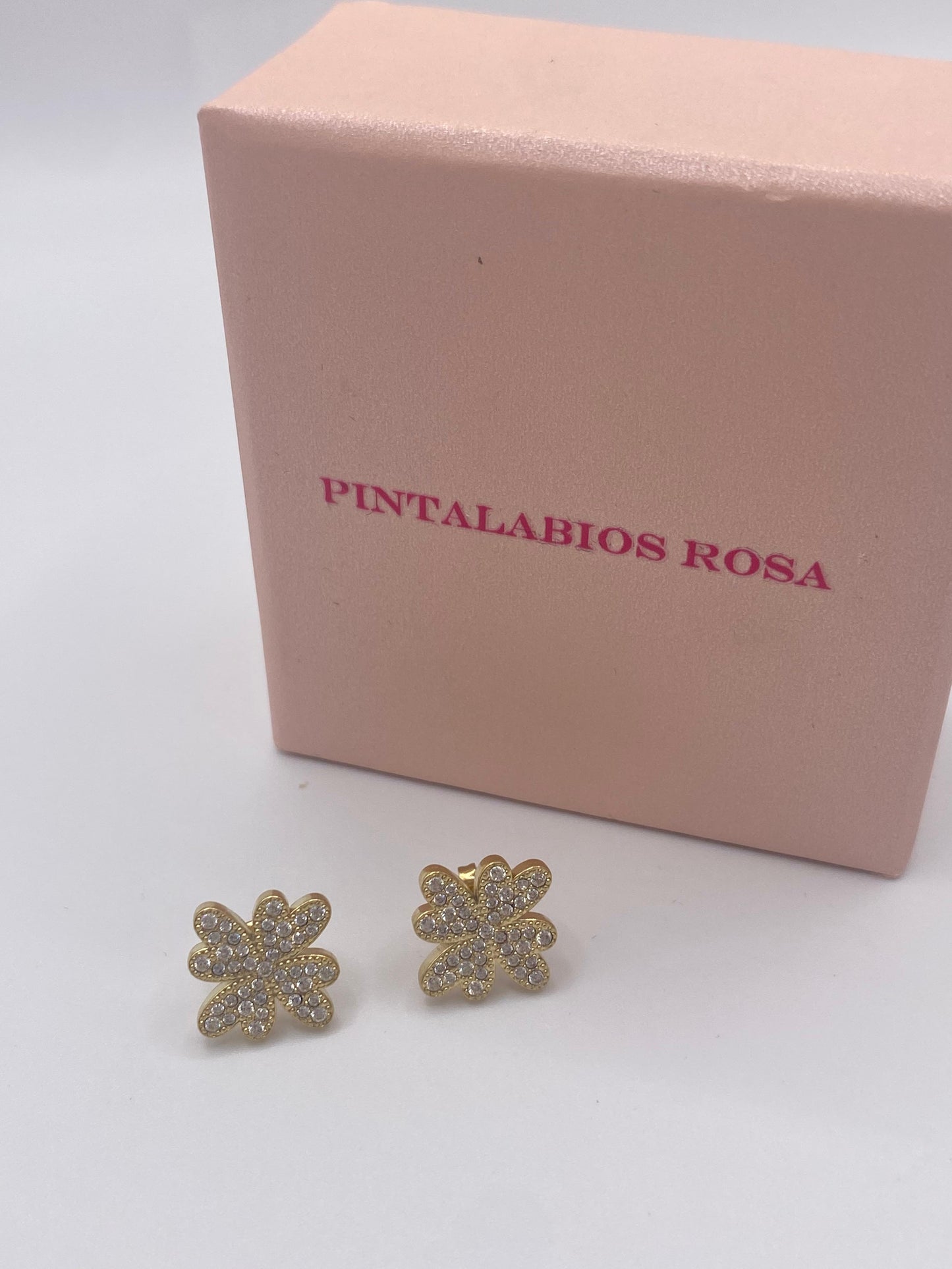 Pendientes Trébol Circonitas Dorado