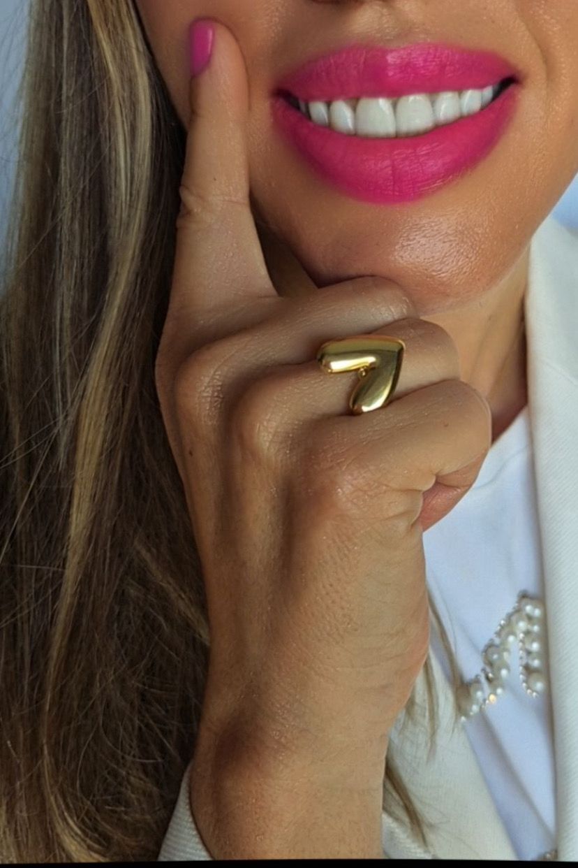 Anillo Corazón Valiente Dorado