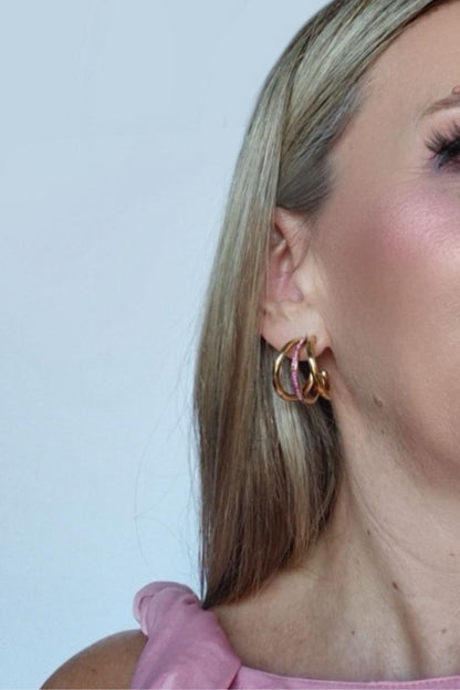 Pendientes Aro Marsella Destello Rosa