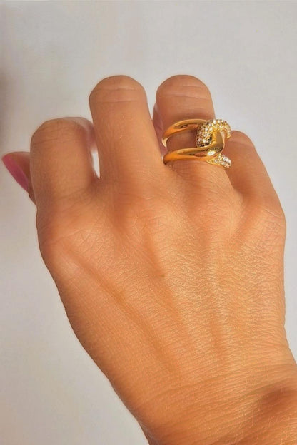 Anillo Doble Destello Oro