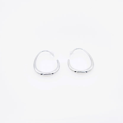 Pendiente Aros Luna Plateados