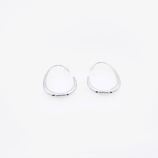 Pendiente Aros Luna Plateados