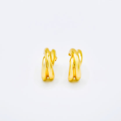 Pendientes Aros Trenza Dorada