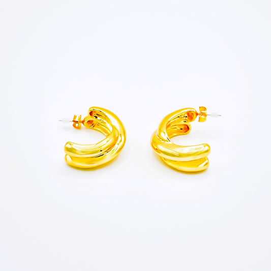 Pendientes Aros Trenza Dorada