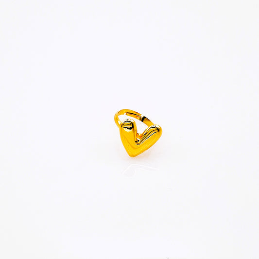 Anillo Corazón Valiente Dorado